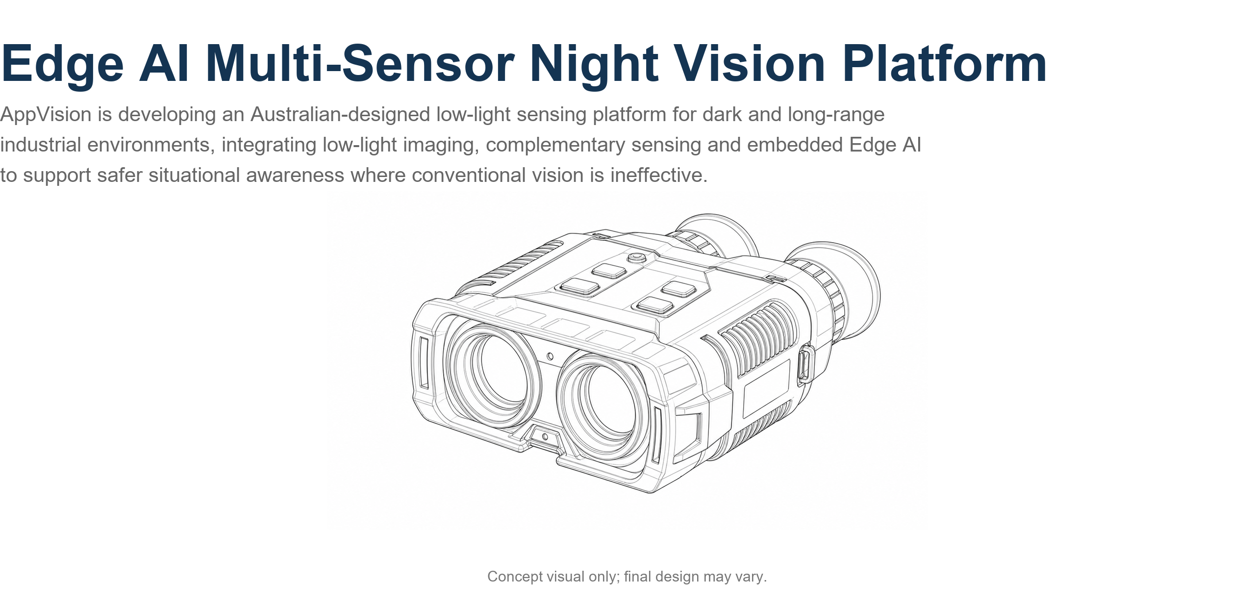 AppVision Edge AI night vision platform concept overview for low-visibility industrial environments
