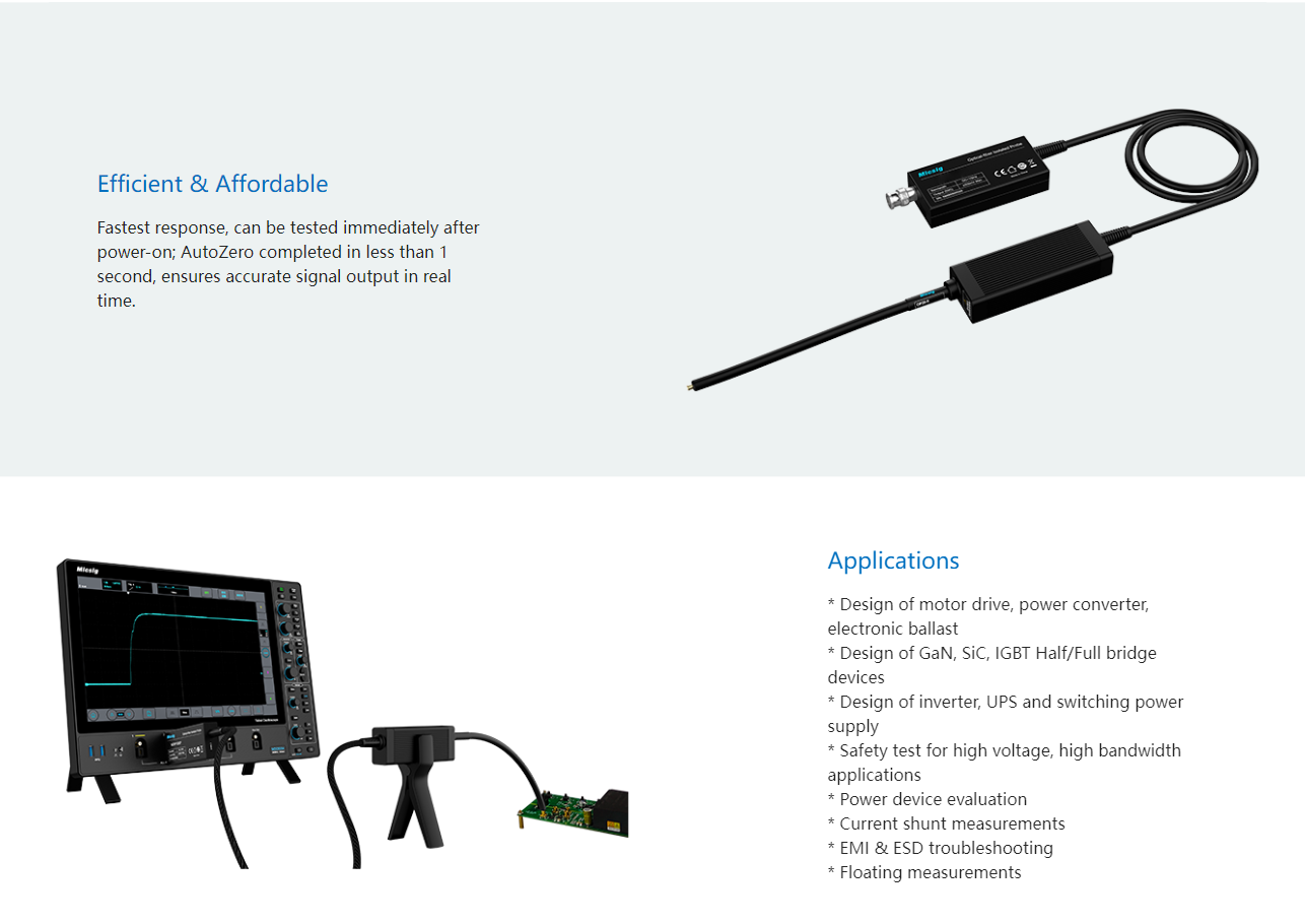 thumbnail image 2 of SigOFIT Optical-Fiber Isolated Probe - Micsig MOIP200P High Voltage Measurement Tool 2 of 11