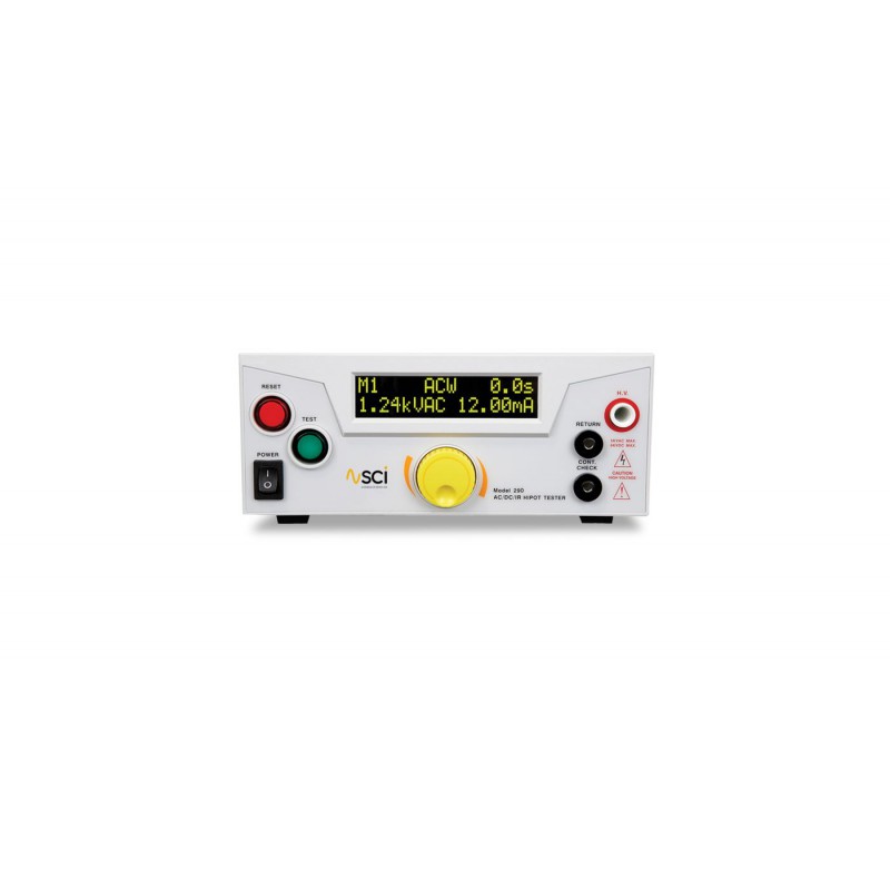SCI Model 296, 5 kV @ 12 mA AC Hipot, 6 kV @ 5 mA DC Hipot Tester, CE Listed