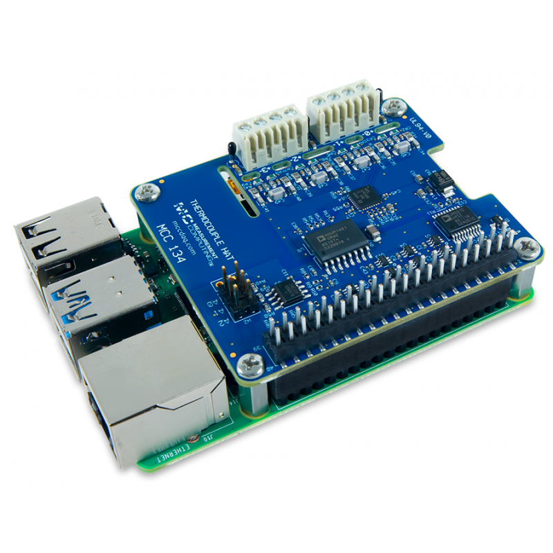 MCC 134: Thermocouple Measurement DAQ HAT for Raspberry Pi®
