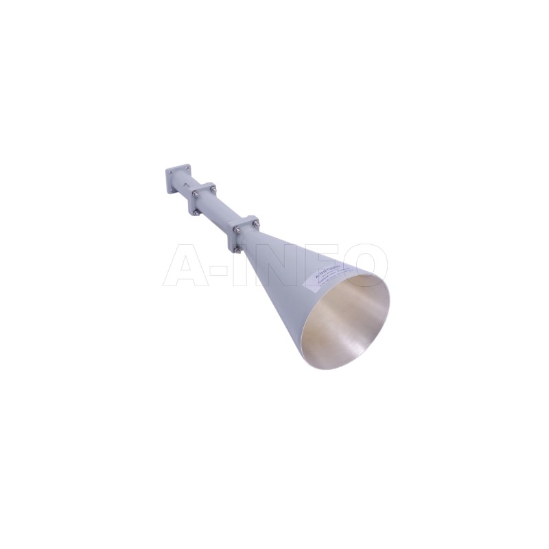 A-INFO 5.3GHz to 220GHz Conical Horn with Polarizer and Rectangular WG Transition - Circular Polarization