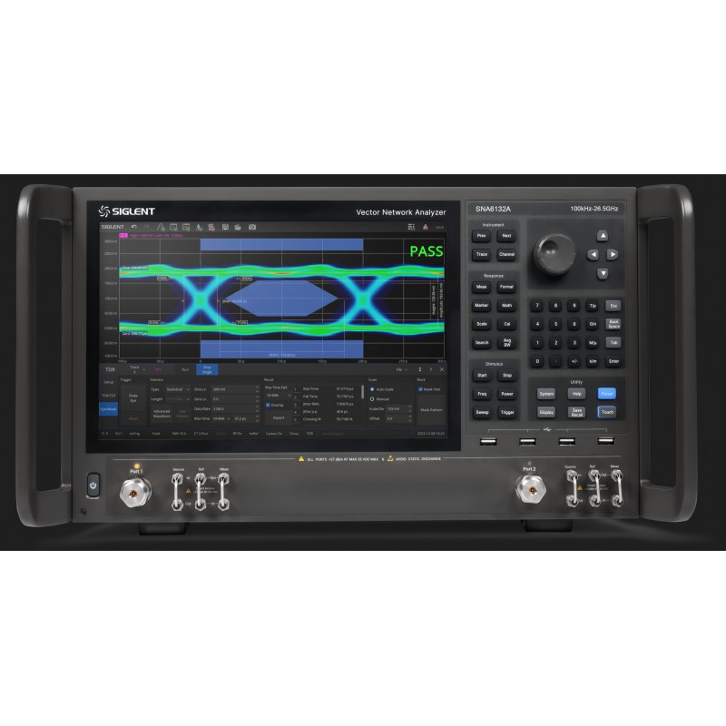 SIGLENT SNA6132A, 100 kHz to 26.5 GHz, 2 ports High Performance VNA with front panel jumper interface