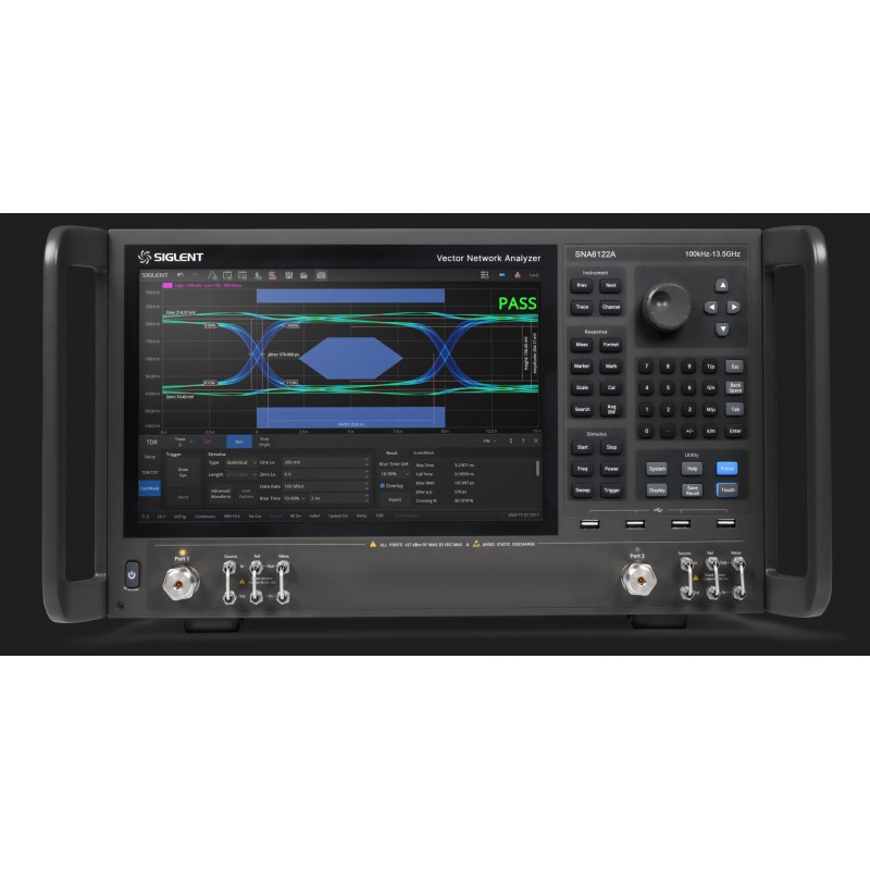 SIGLENT SNA6122A, 100 kHz to 13.5 GHz, 2 ports High Performance VNA with front panel jumper interface