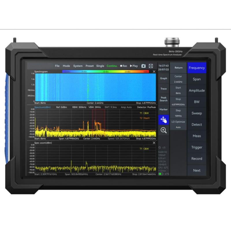 APV-H40 Handheld Real-time Spectrum Analyzer 9kHz~40GHz,10.1-Inch Multi ...