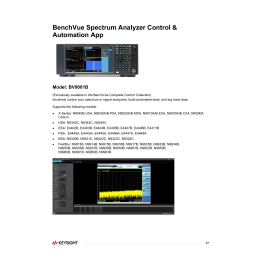 Keysight BV9001B BenchVue spectrum-analyzer control and automation interface