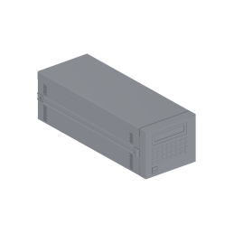 Keysight N3301A electronic load mainframe front-right three-quarter render from exact official STEP